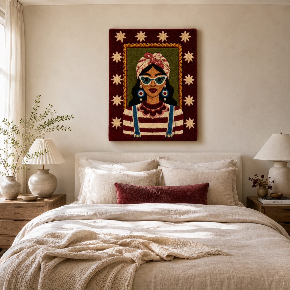 Luminous Kingfisher wall art by Hewn Earth featuring a vibrant kingfisher bird in a luminous, nature-inspired design.