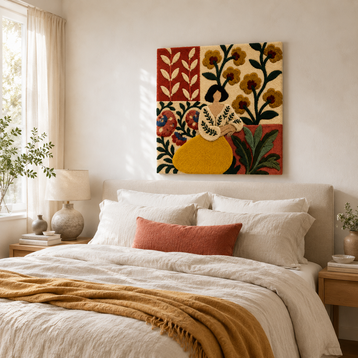 Hewn Earth Afterglow Rill wall art featuring abstract light and flowing shapes, suitable for modern interior decor.