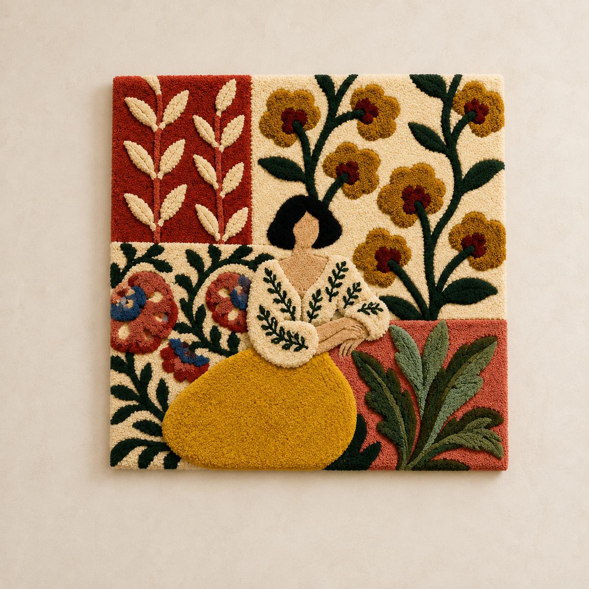 Hewn Earth Afterglow Rill wall art featuring abstract, flowing design in vibrant colors on a white background.
