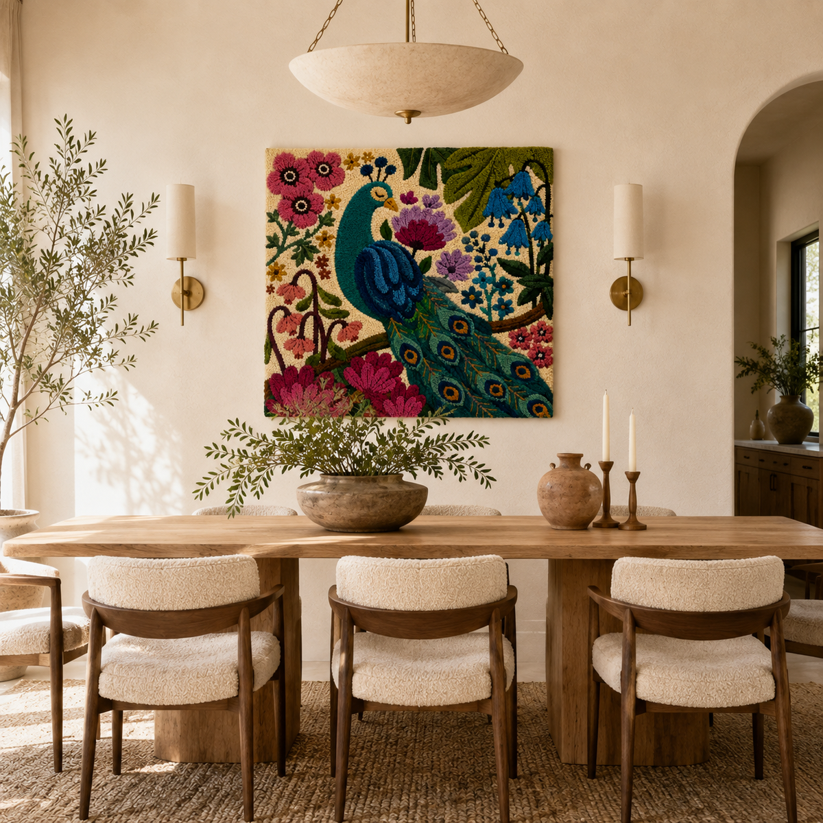 Hewn Earth Ember Glade wall art featuring warm, earthy tones and abstract natural landscape design for home decor.
