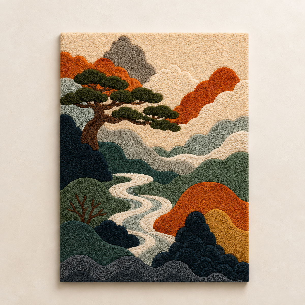 Luminous Thicket wall art by Hewn Earth featuring a glowing, abstract forest scene with vibrant green and blue hues.