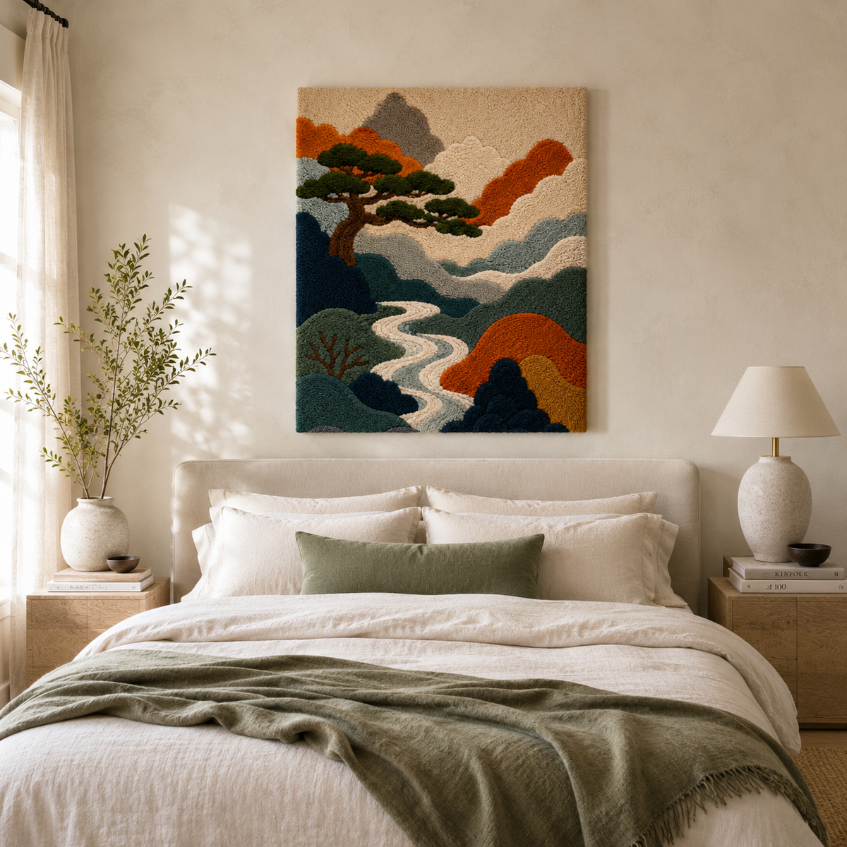 Luminous Thicket wall art by Hewn Earth featuring a vibrant, illuminated natural forest scene in a modern decorative print.
