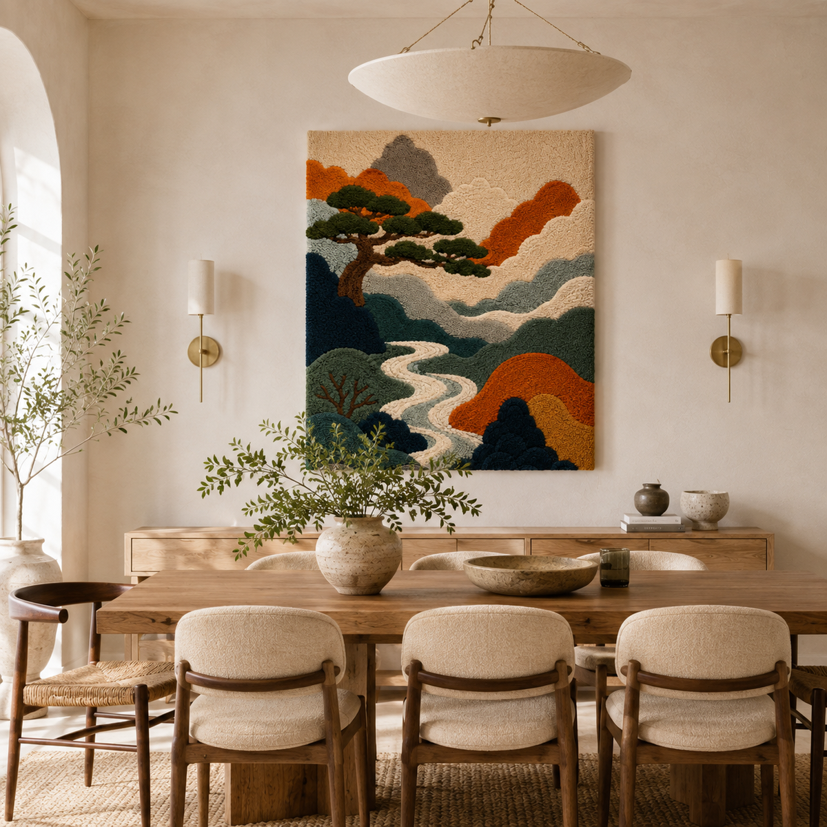 Hewn Earth Luminous Thicket wall art featuring a vibrant, abstract nature-inspired design on a canvas or print.
