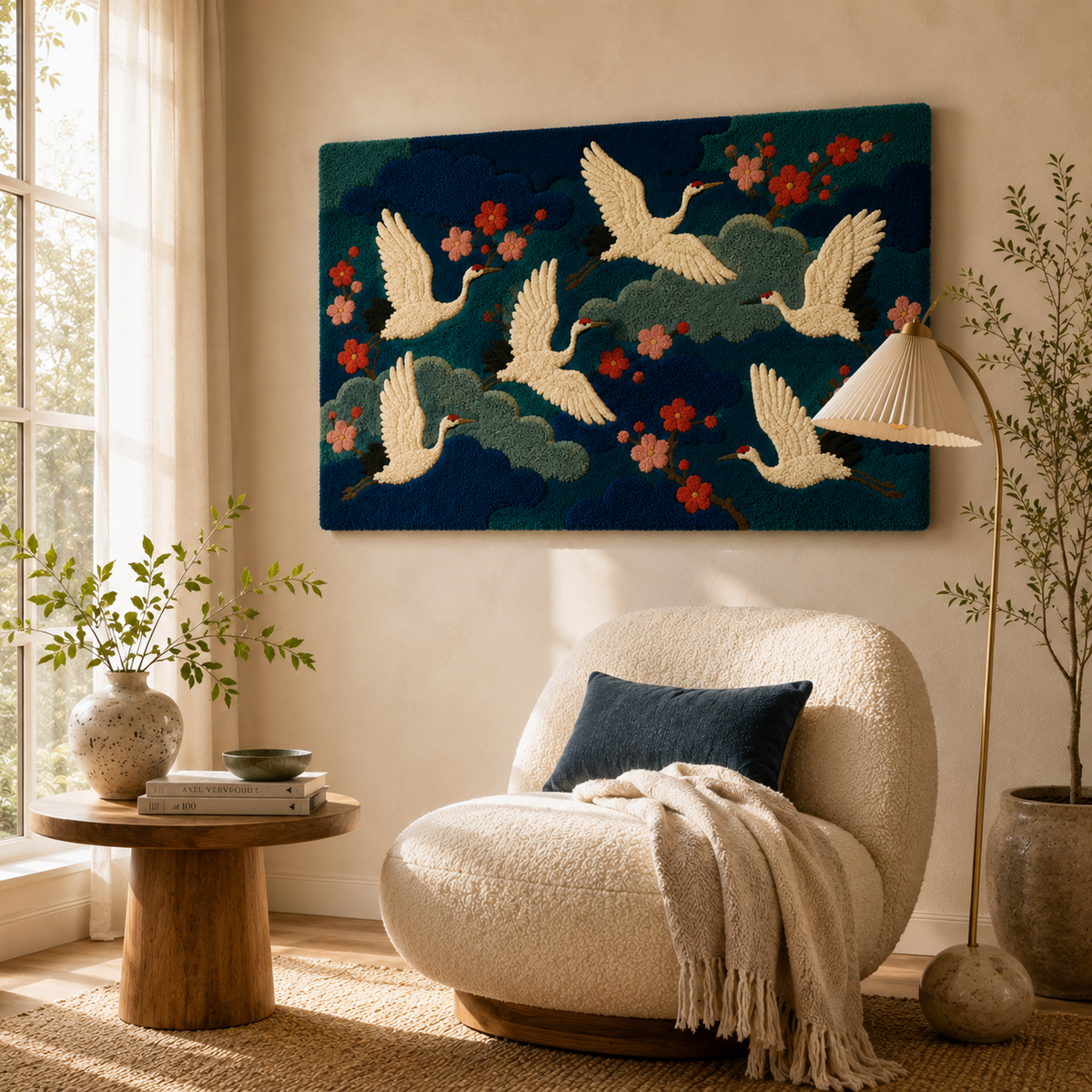 Hewn Earth Cinder Iris wall art featuring a vibrant, abstract floral design on a canvas for modern home decor.