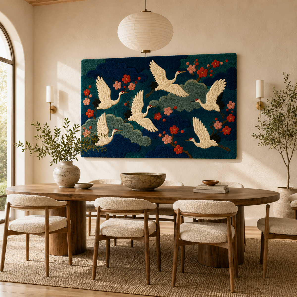 Hewn Earth Cinder Iris wall art featuring a vibrant, abstract iris flower design on a textured canvas.
