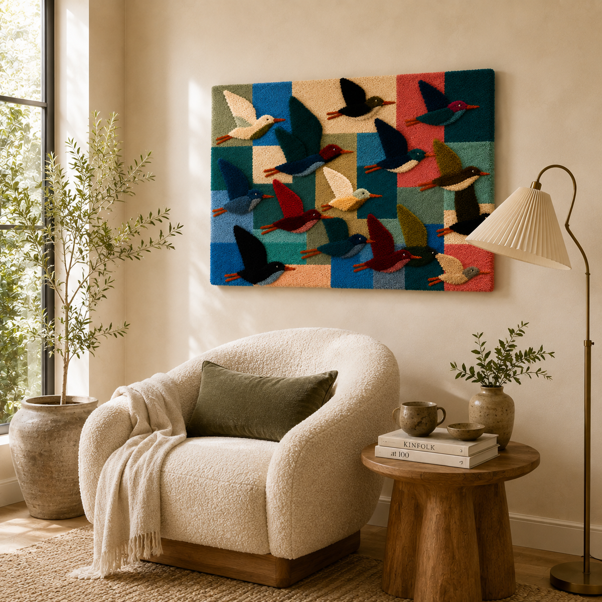 Close-up of Hewn Earth Ember Drift wall art featuring textured, earthy tones in a detailed, abstract design.