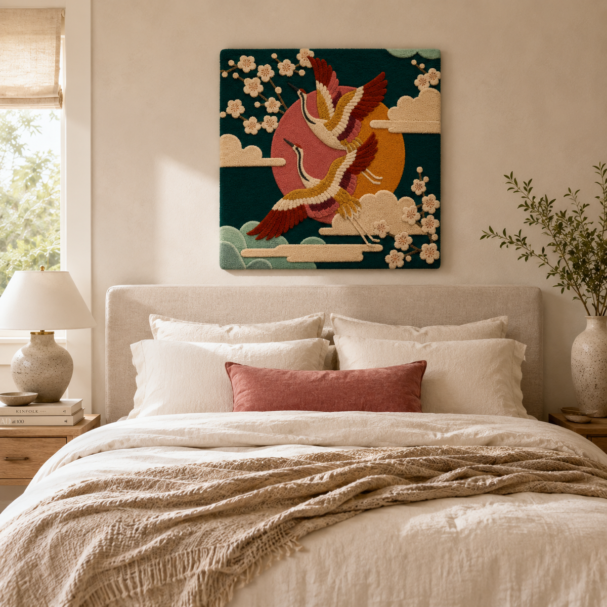 Hewn Earth Afterglow Arcade wall art featuring vibrant abstract design on a textured canvas.