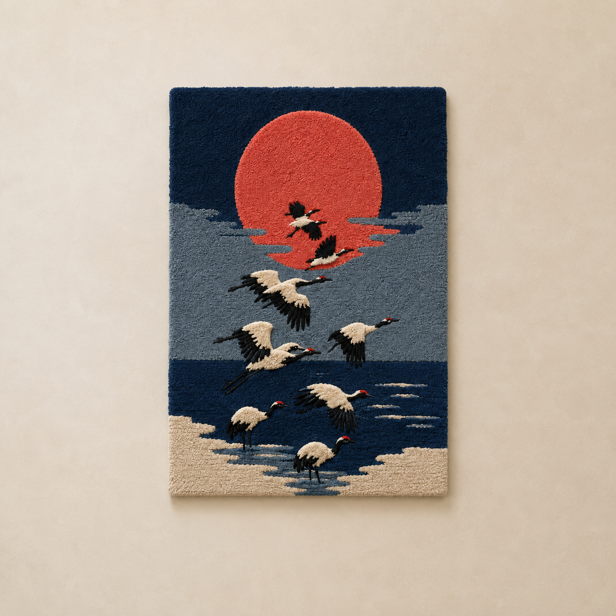 Hewn Earth Cinder Harbor wall art featuring earthy tones and abstract coastal landscape for modern home decor.