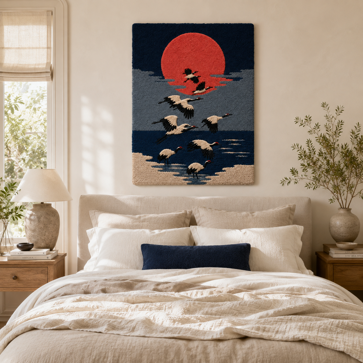 Hewn Earth Cinder Harbor wall art featuring a detailed, textured landscape scene in earthy tones on a neutral background.