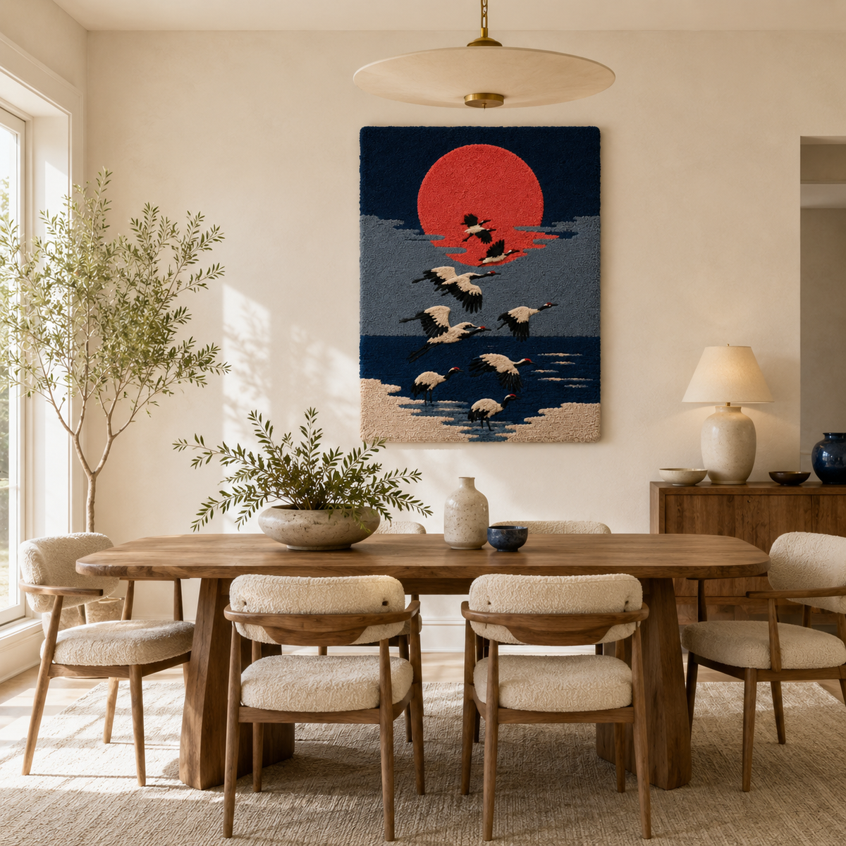 Hewn Earth Cinder Harbor wall art featuring a natural landscape scene with earthy tones and textured details.