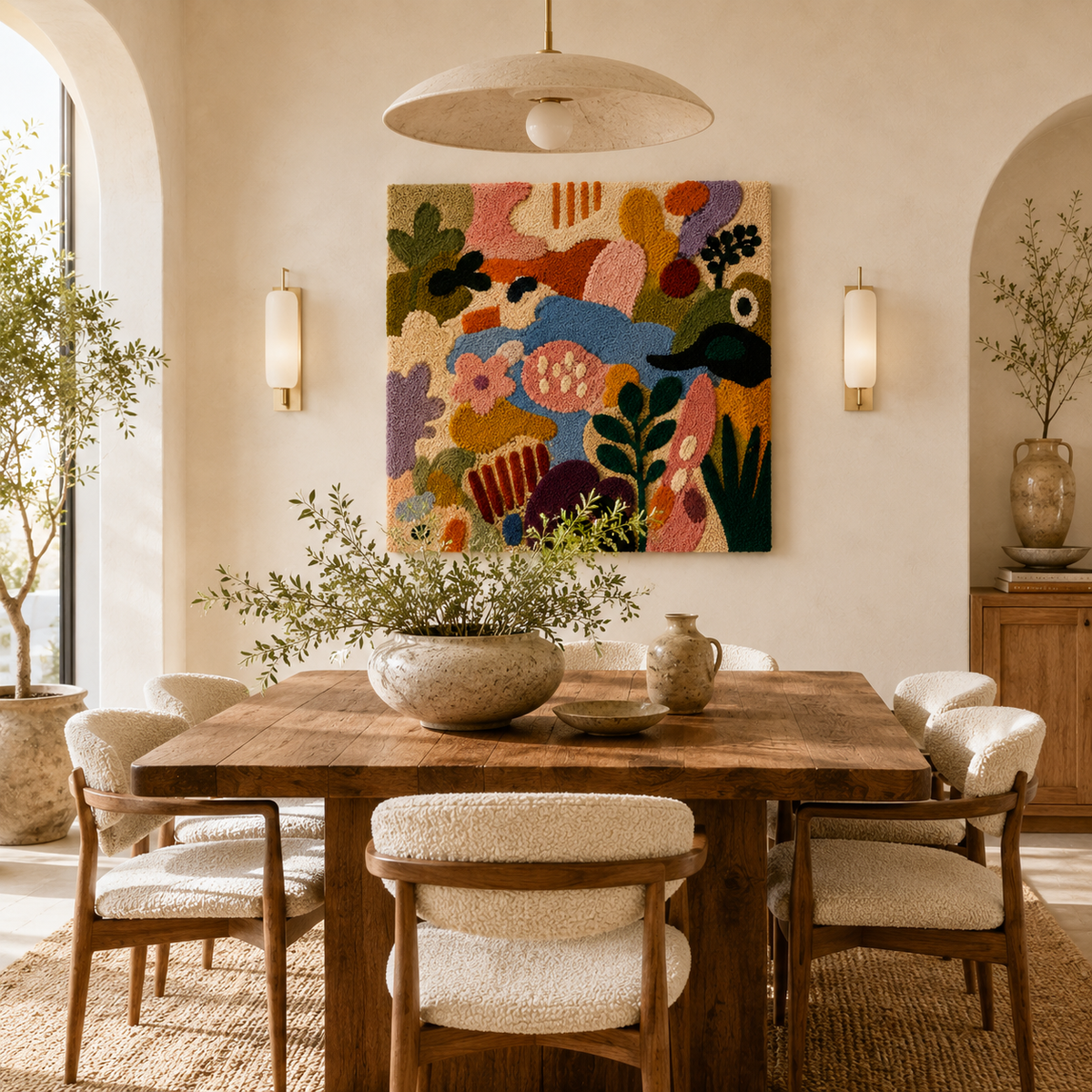 Hewn Earth Gilded Veranda wall art featuring a detailed design with gold accents on a neutral background.