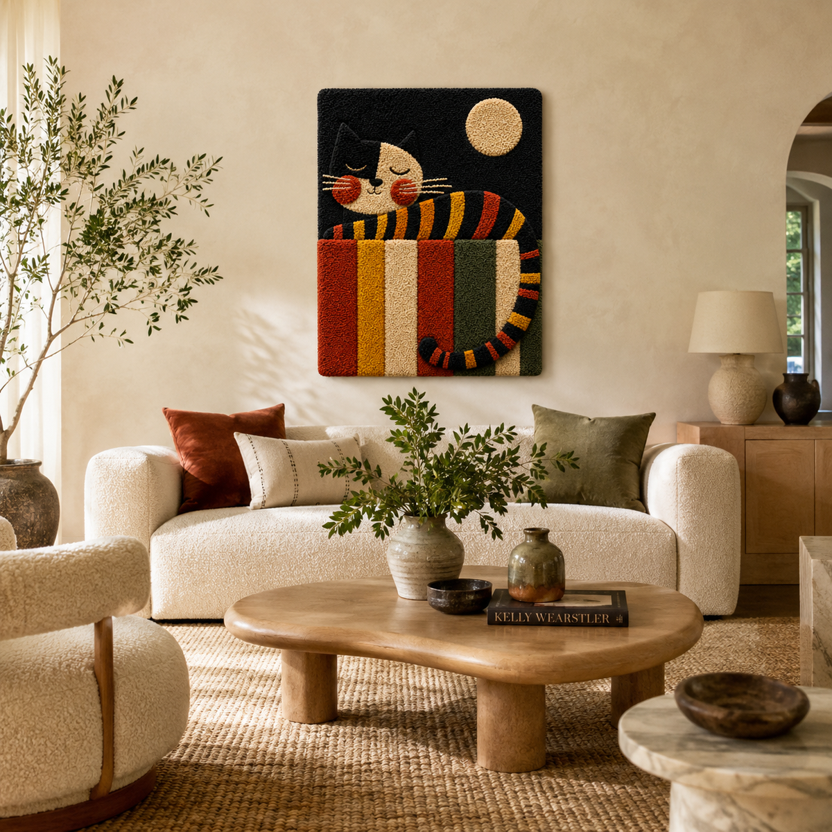 Luminous Dunes wall art by Hewn Earth featuring a serene desert landscape with warm, glowing sand dunes at sunset.