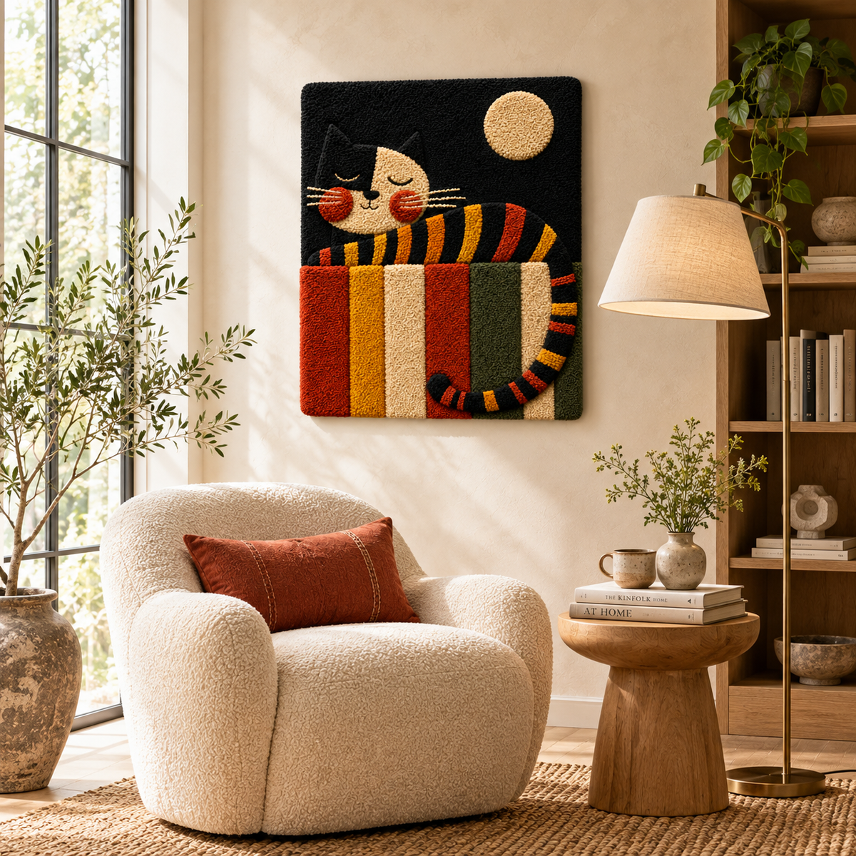 Luminous Dunes wall art by Hewn Earth featuring a serene desert landscape with glowing sand dunes in warm tones.