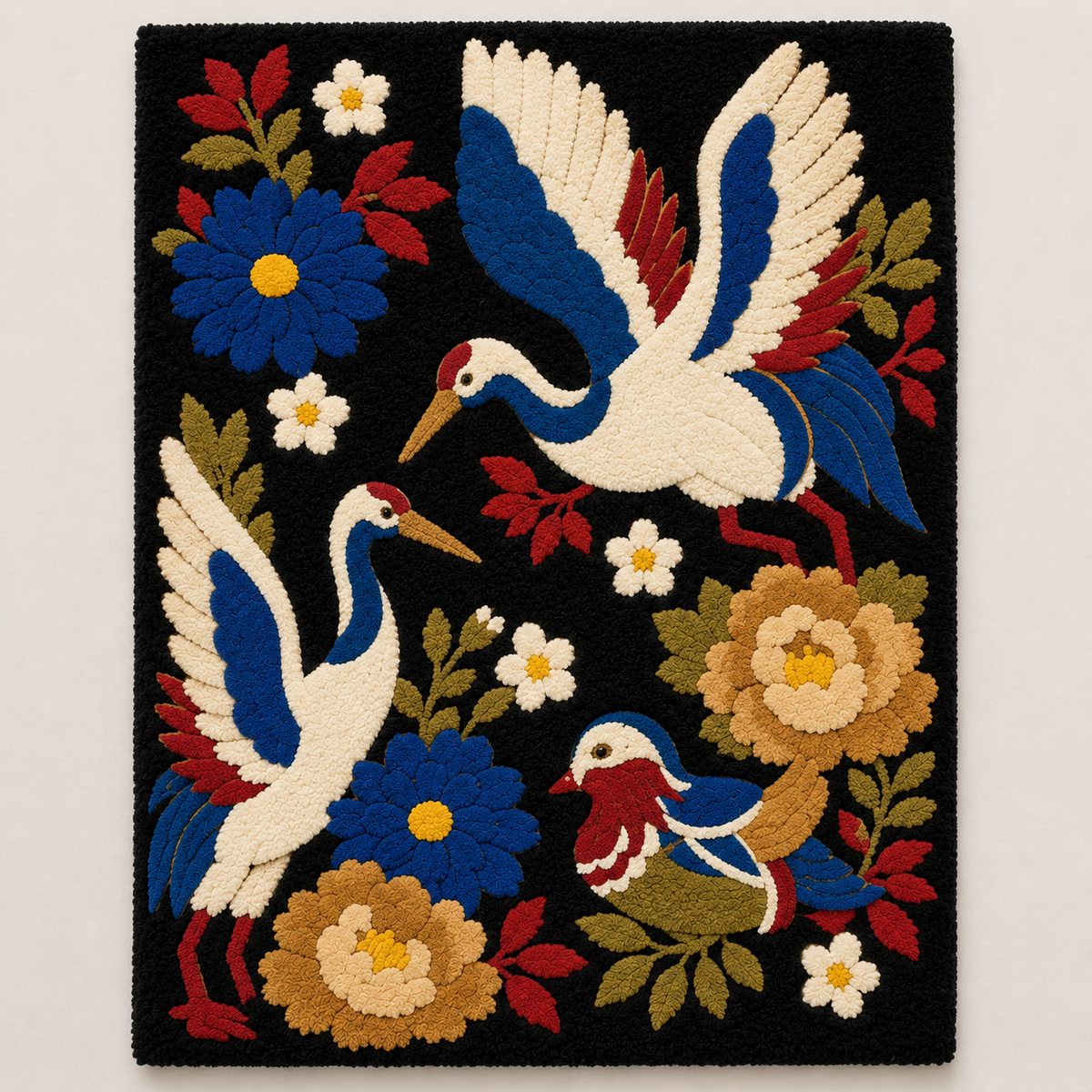 Gilded tapestry wall art by Hewn Earth featuring intricate gold-embellished patterns on fabric for elegant home decor