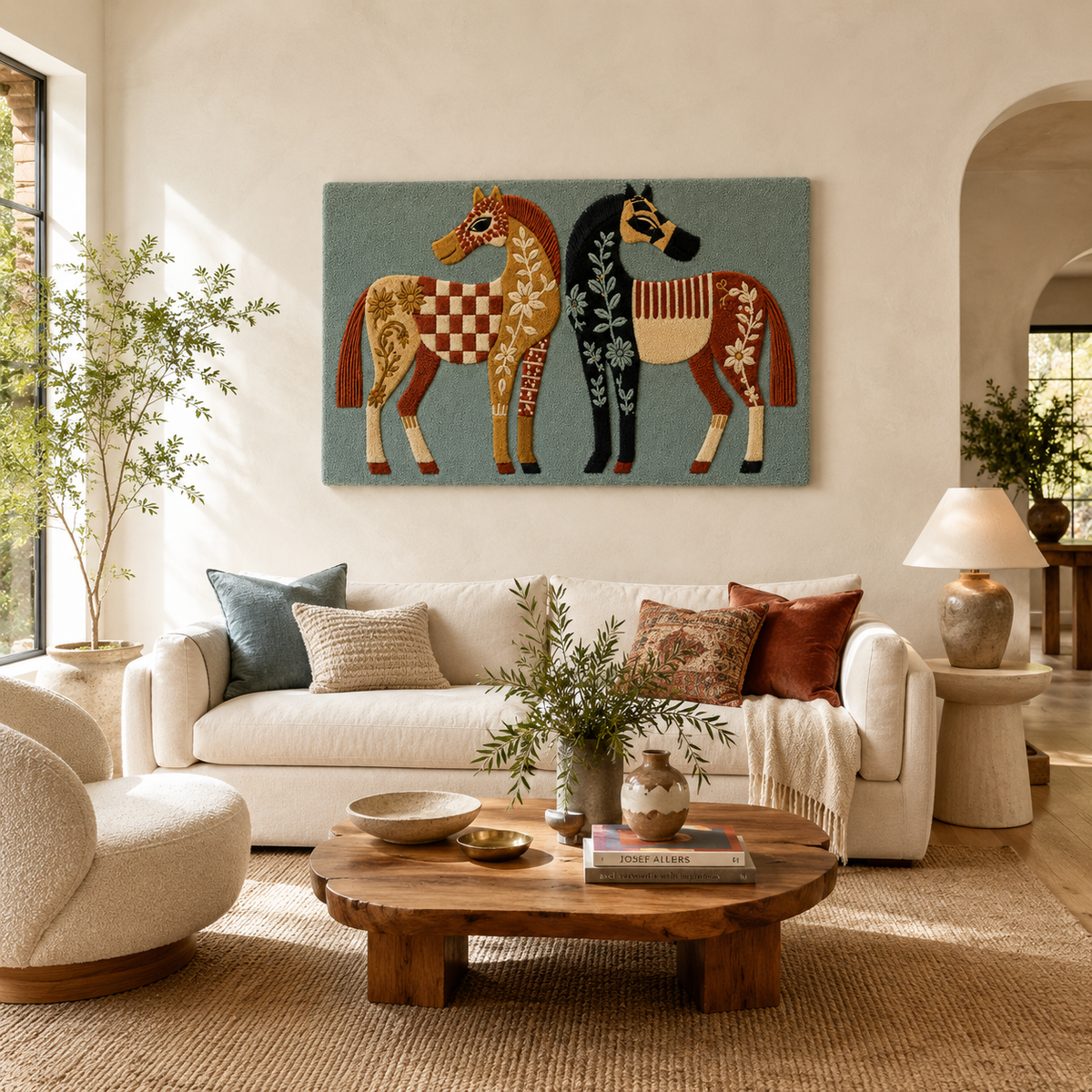 Hewn Earth Cinder Quarry wall art featuring layered earthy tones and textured design for rustic interior decor.
