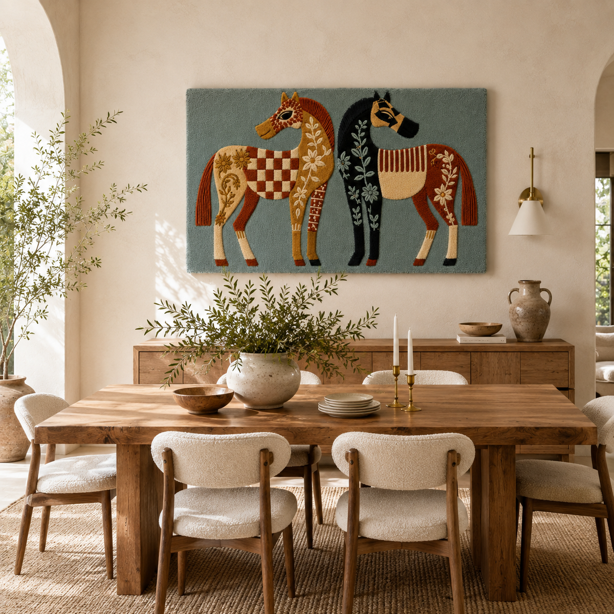 Hewn Earth Cinder Quarry wall art featuring textured, earthy stone patterns on a natural-toned canvas.