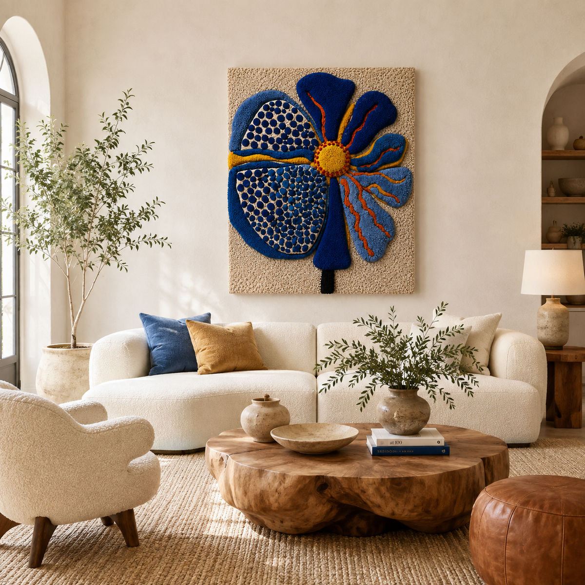 Hewn Earth Ember Xanadu wall art featuring abstract earthy tones and textured design on a rectangular canvas.