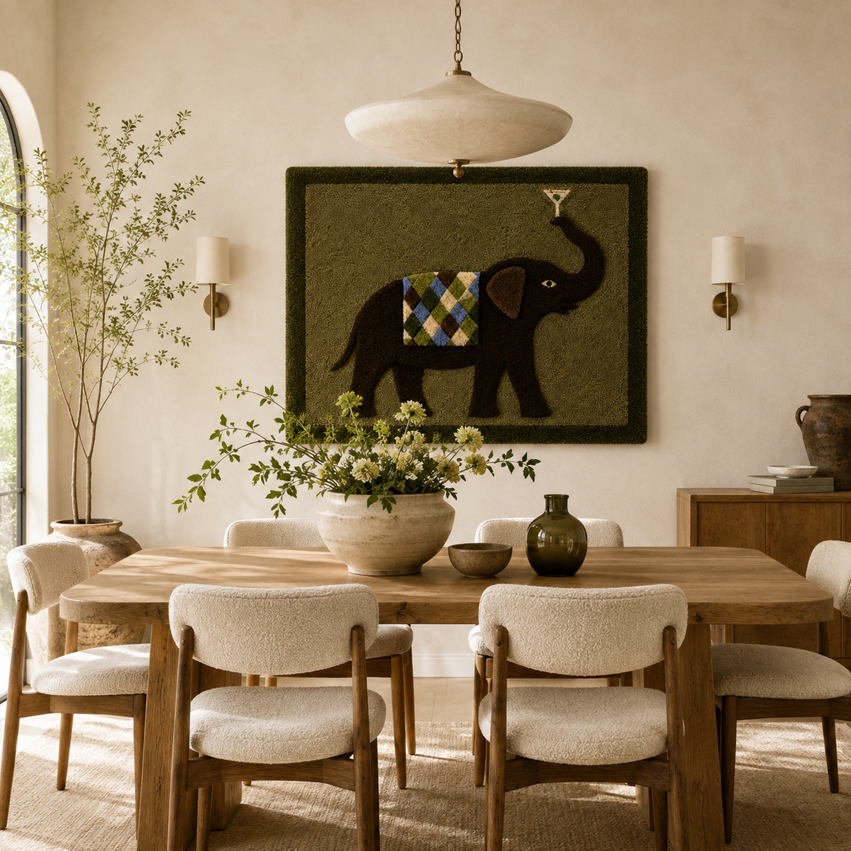 Luminous Bloom wall art by Hewn Earth featuring vibrant, luminous floral design on a neutral background.