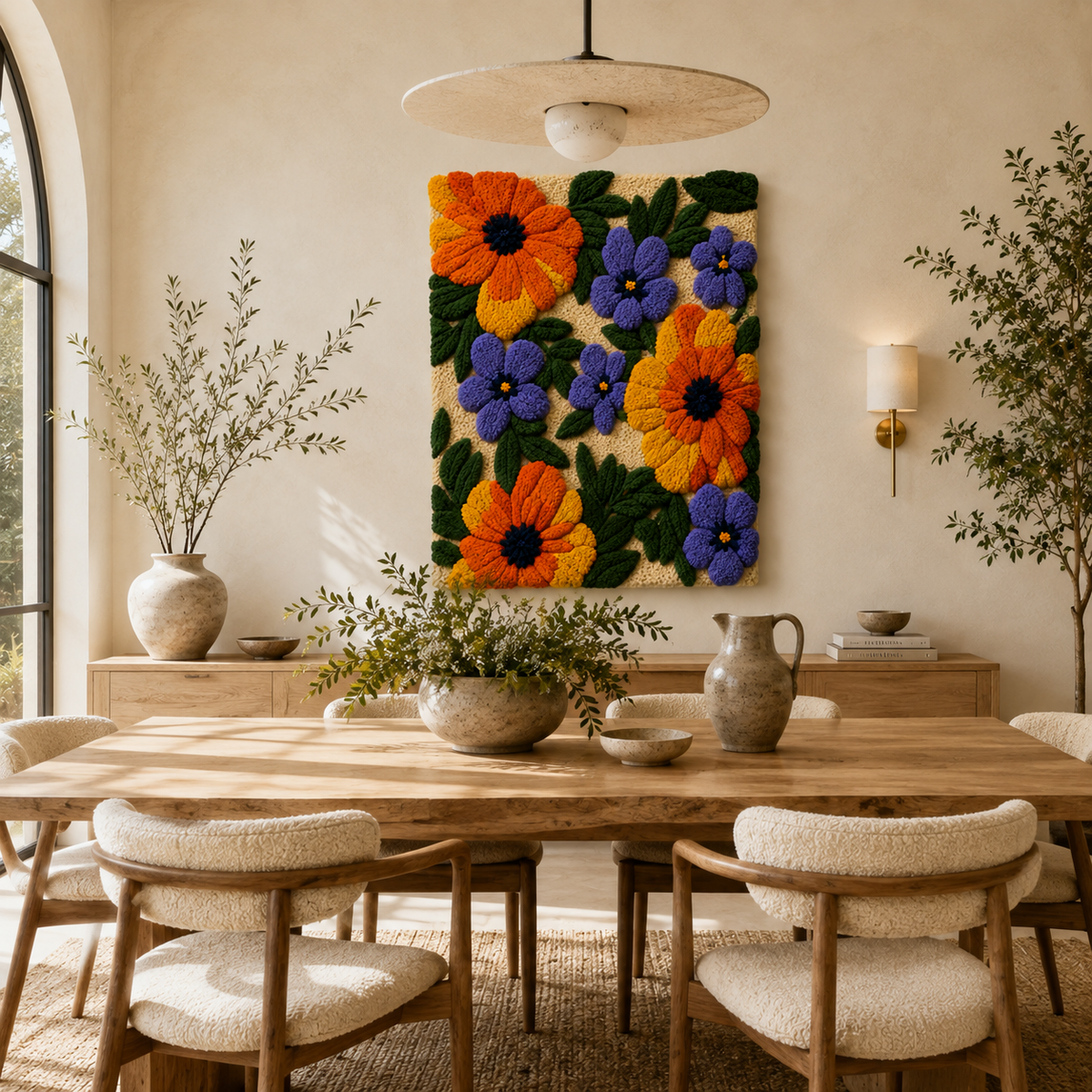 Gilded Eclipse wall art by Hewn Earth featuring a circular, abstract design with gold accents on a textured background.