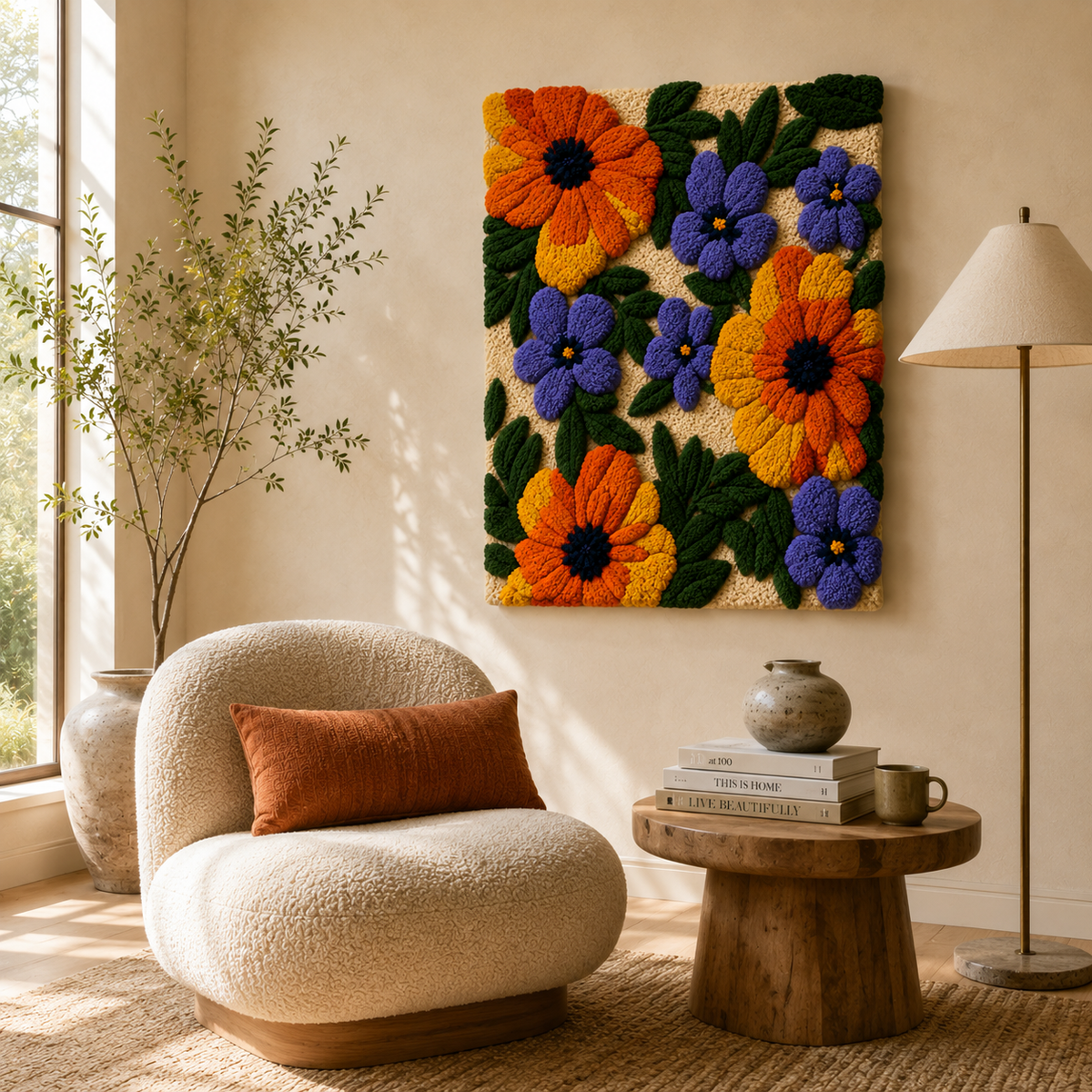 Hewn Earth Gilded Eclipse wall art featuring a circular design with gold accents on a textured background.