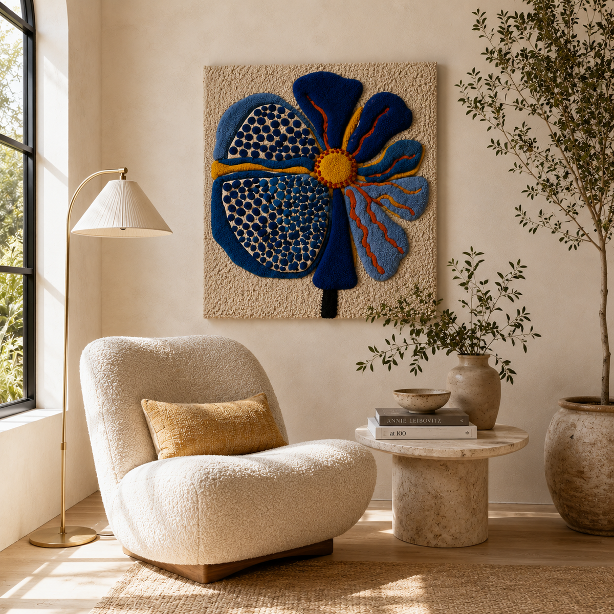 Hewn Earth luminous lantern wall art with intricate design, glowing softly to enhance interior decor.
