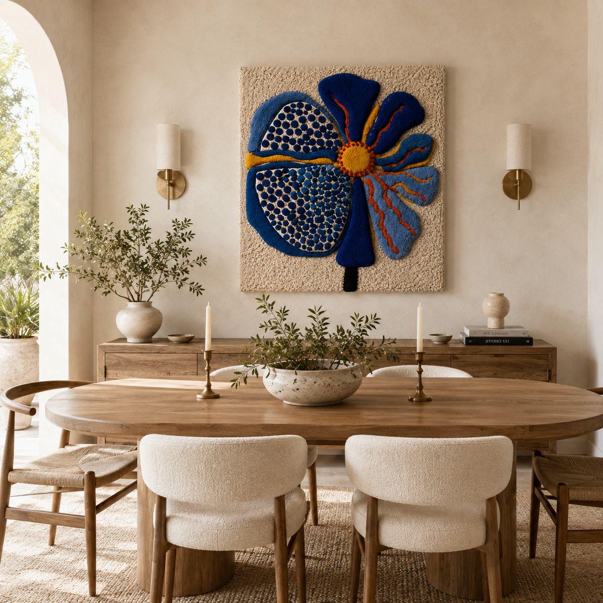 Hewn Earth luminous wall art lantern with intricate design, glowing softly on a textured wall for ambient decoration.