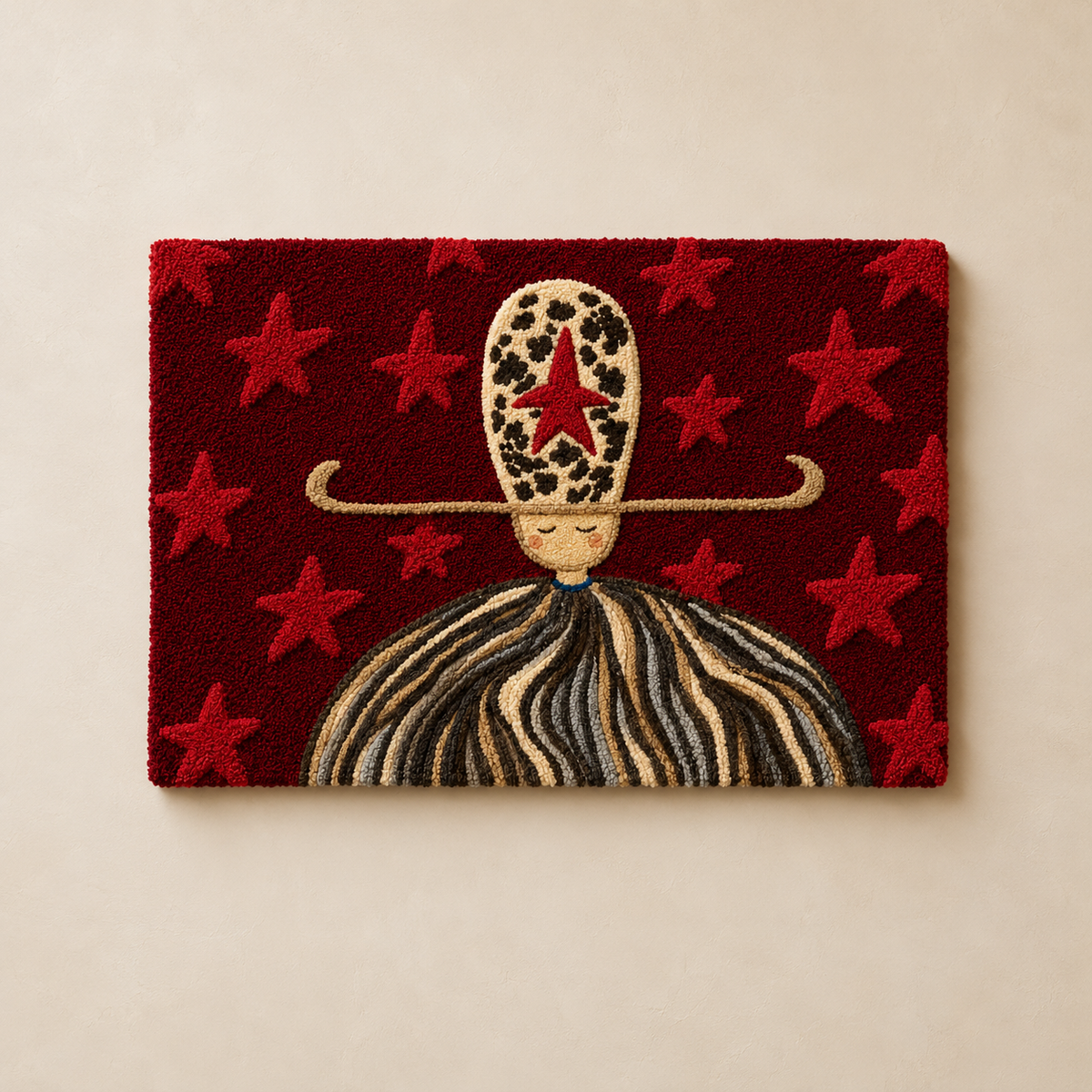 Hewn Earth Cinder Aster wall art featuring a vibrant floral design displayed on a modern room wall.