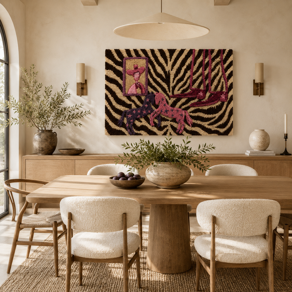Hewn Earth Ember Heath wall art, abstract ceramic piece with warm earthy tones, mounted on a neutral background.