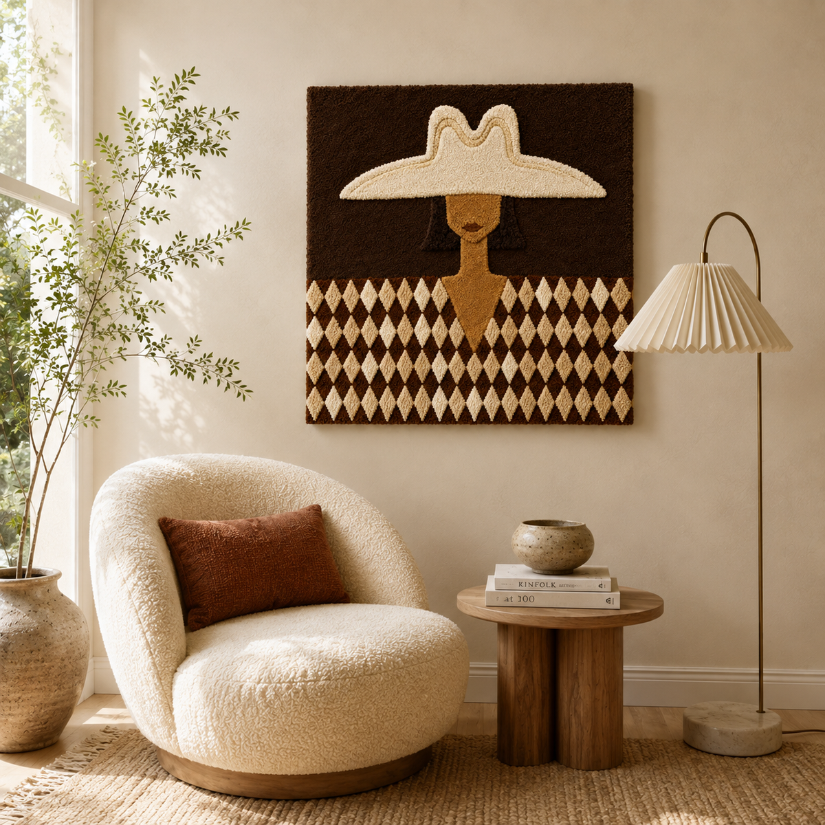 Gilded Crescent wall art by Hewn Earth featuring a gold-toned crescent moon design on a neutral background.