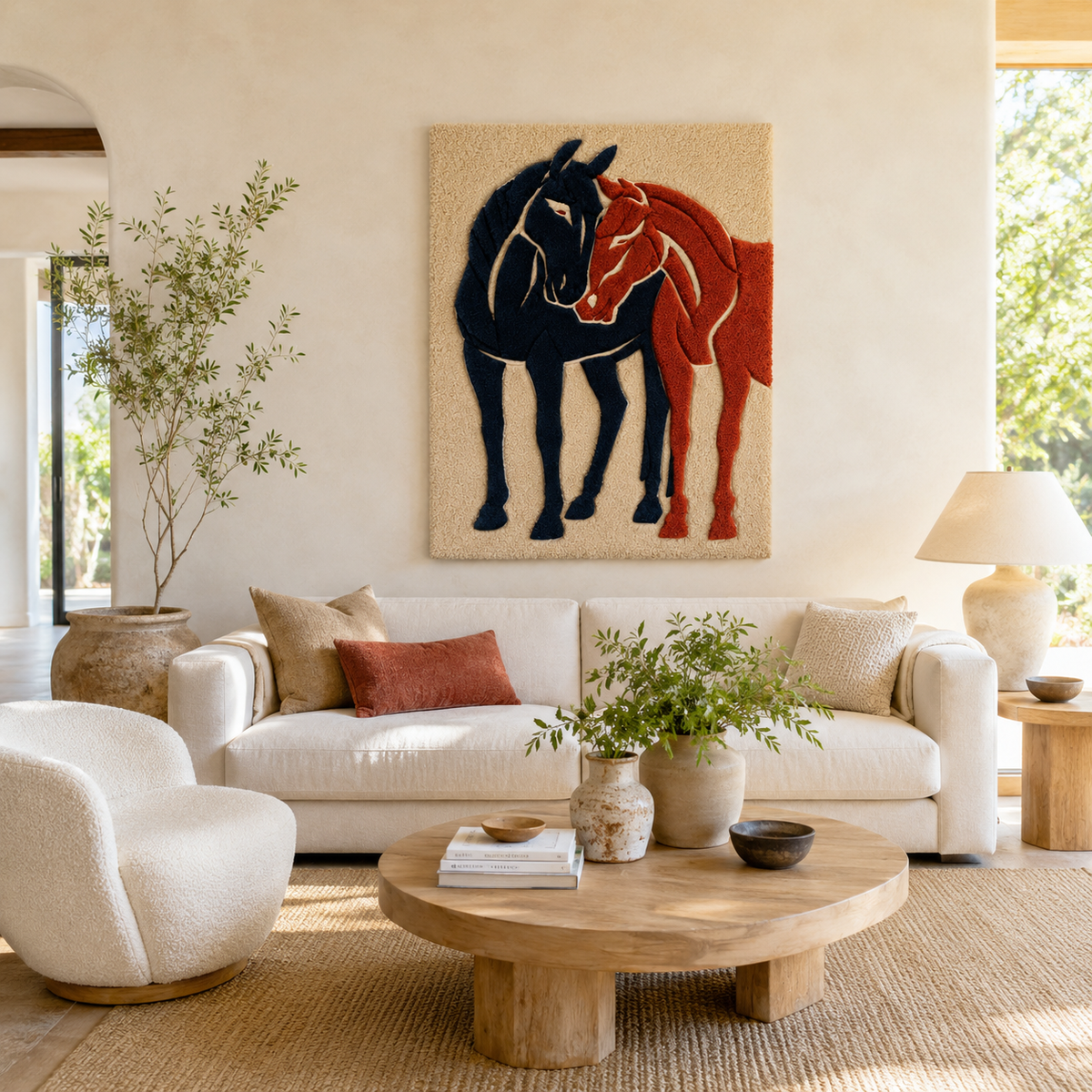 Hewn Earth Afterglow Quietude wall art featuring a serene, abstract design in warm tones, suitable for modern interior decor.