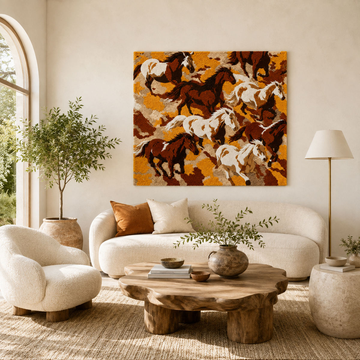 Detailed image of Hewn Earth Cinder Jubilee wall art featuring earthy tones and textured design for modern home decor.