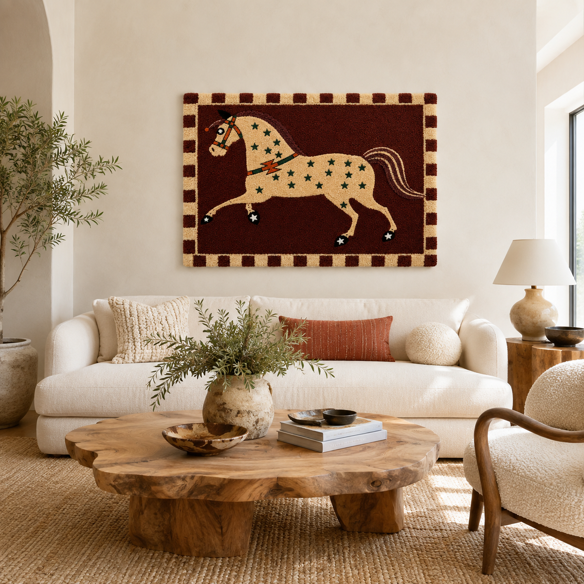 Hewn Earth Cinder Isle wall art featuring a scenic landscape with earthy tones and textured details for wall decoration.