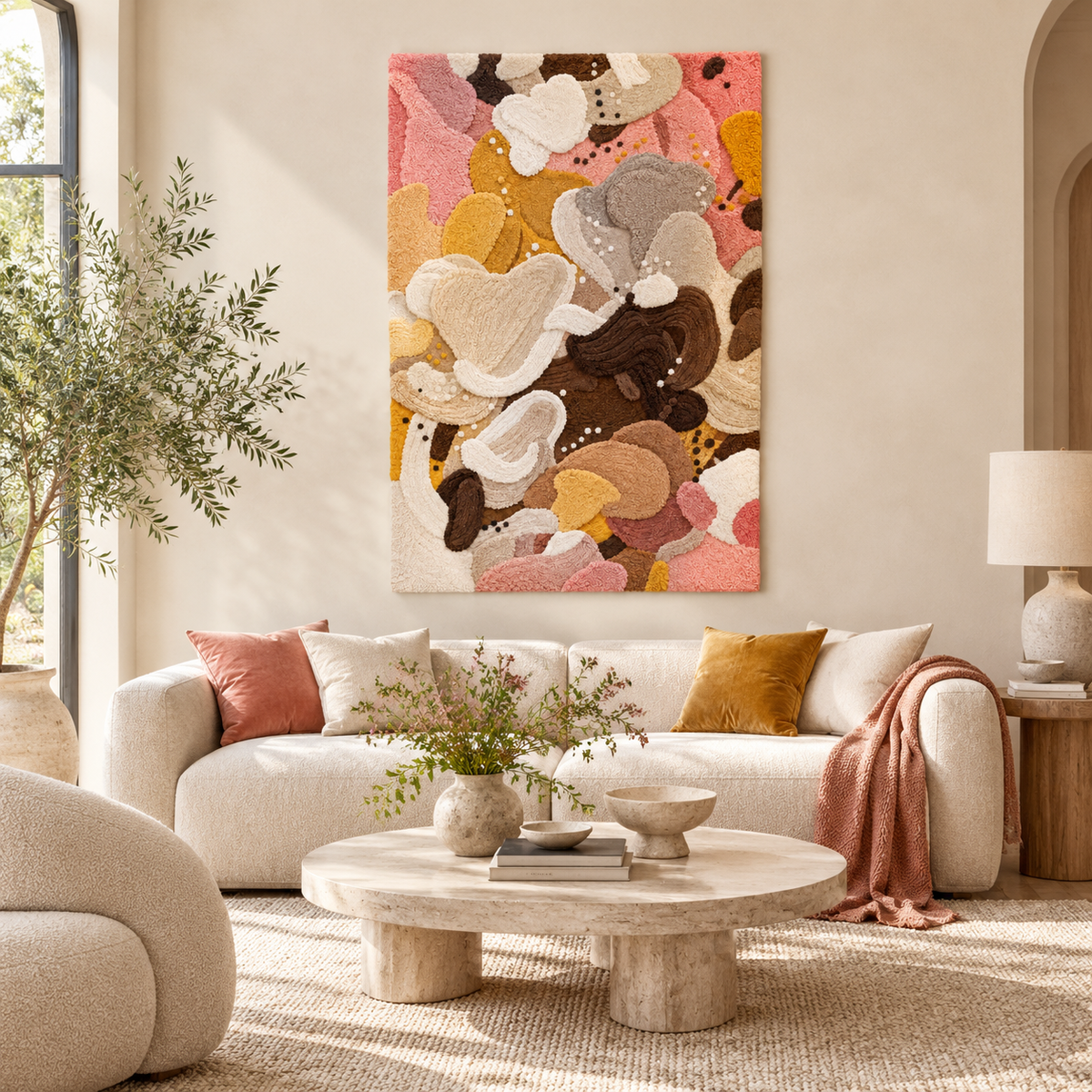 Honeyed Petal Drift — front-facing room scene