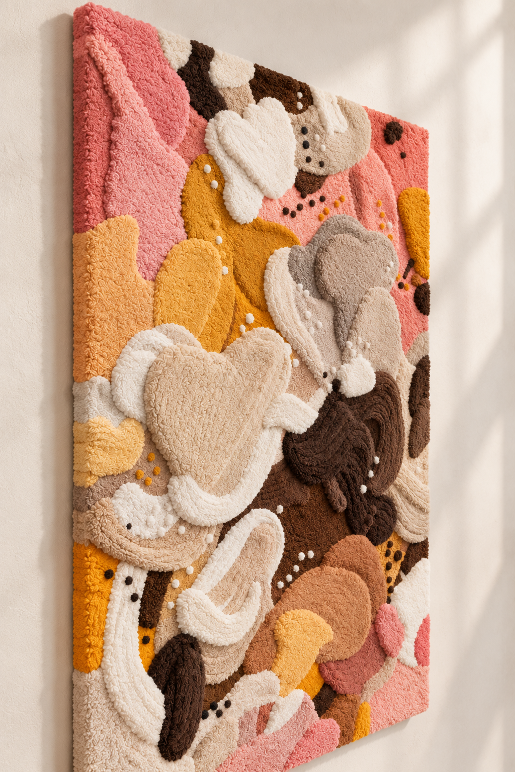 Honeyed Petal Drift — angled relief view