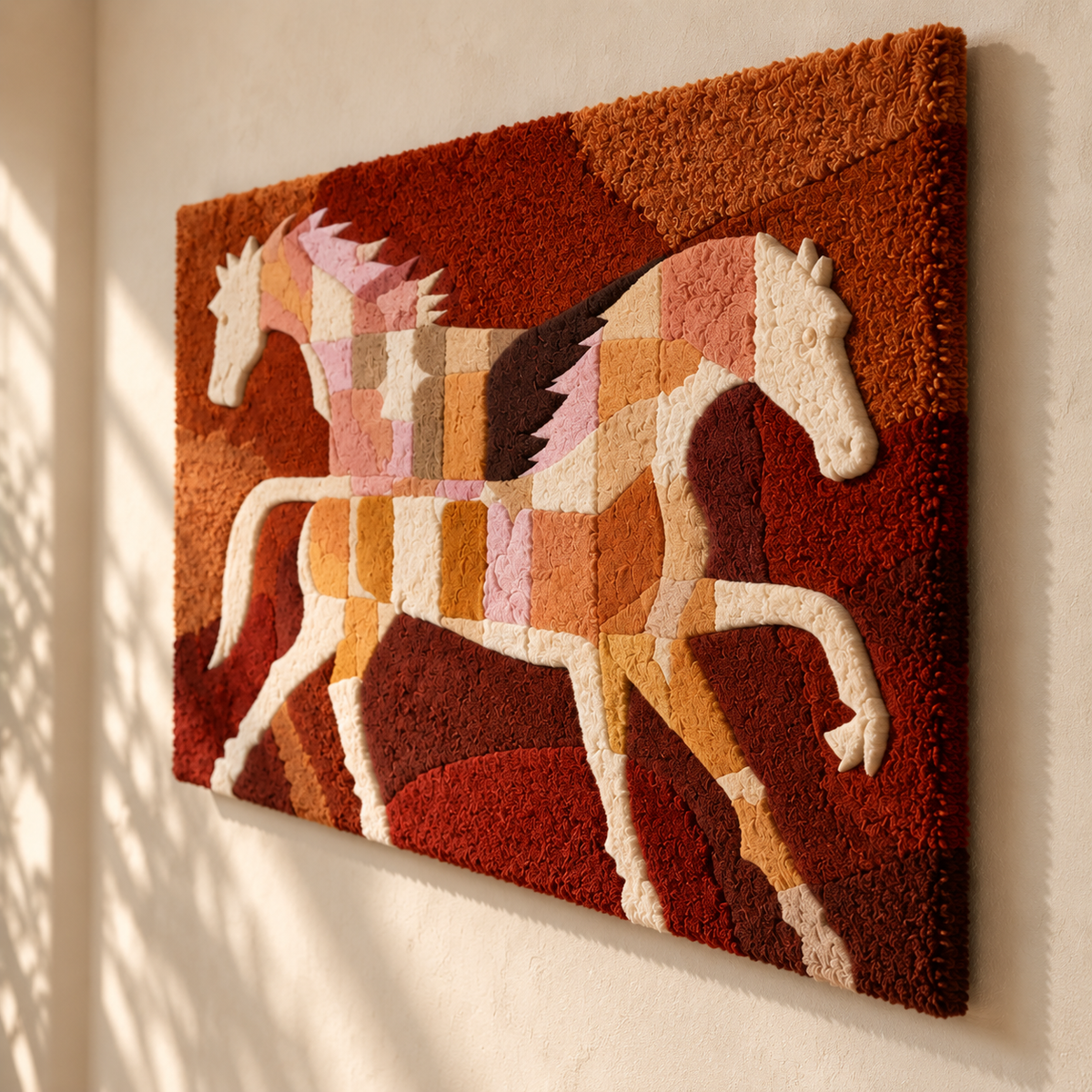 Horses Across Coral Fields — angled relief view