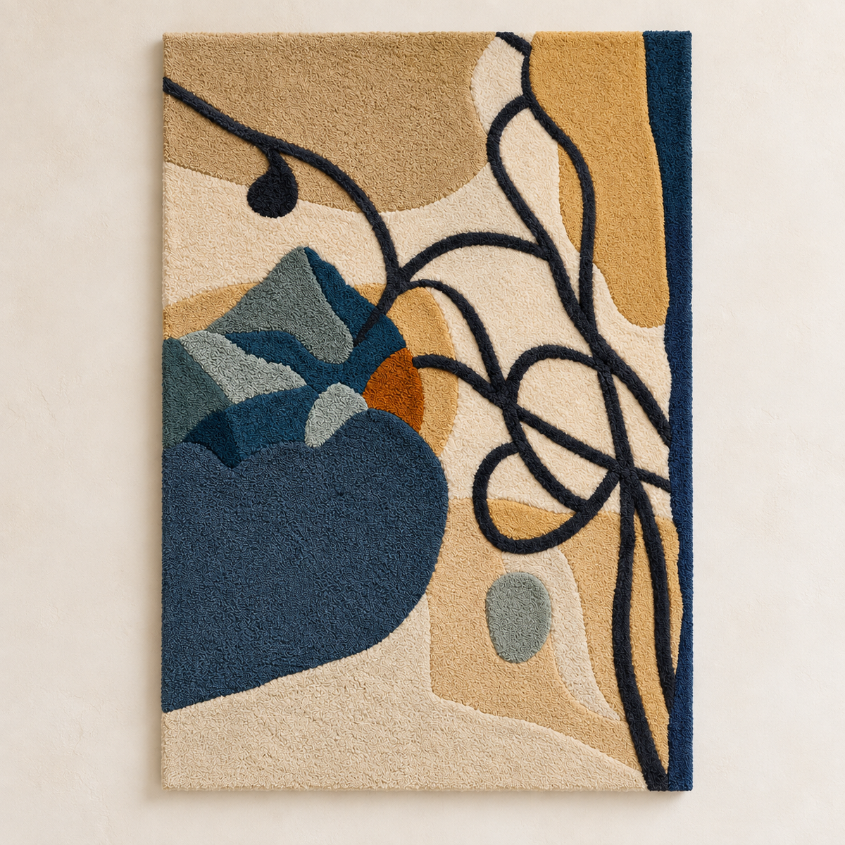 Indigo botanical sketch wall art by Hewn Earth featuring detailed plant illustrations on light background.