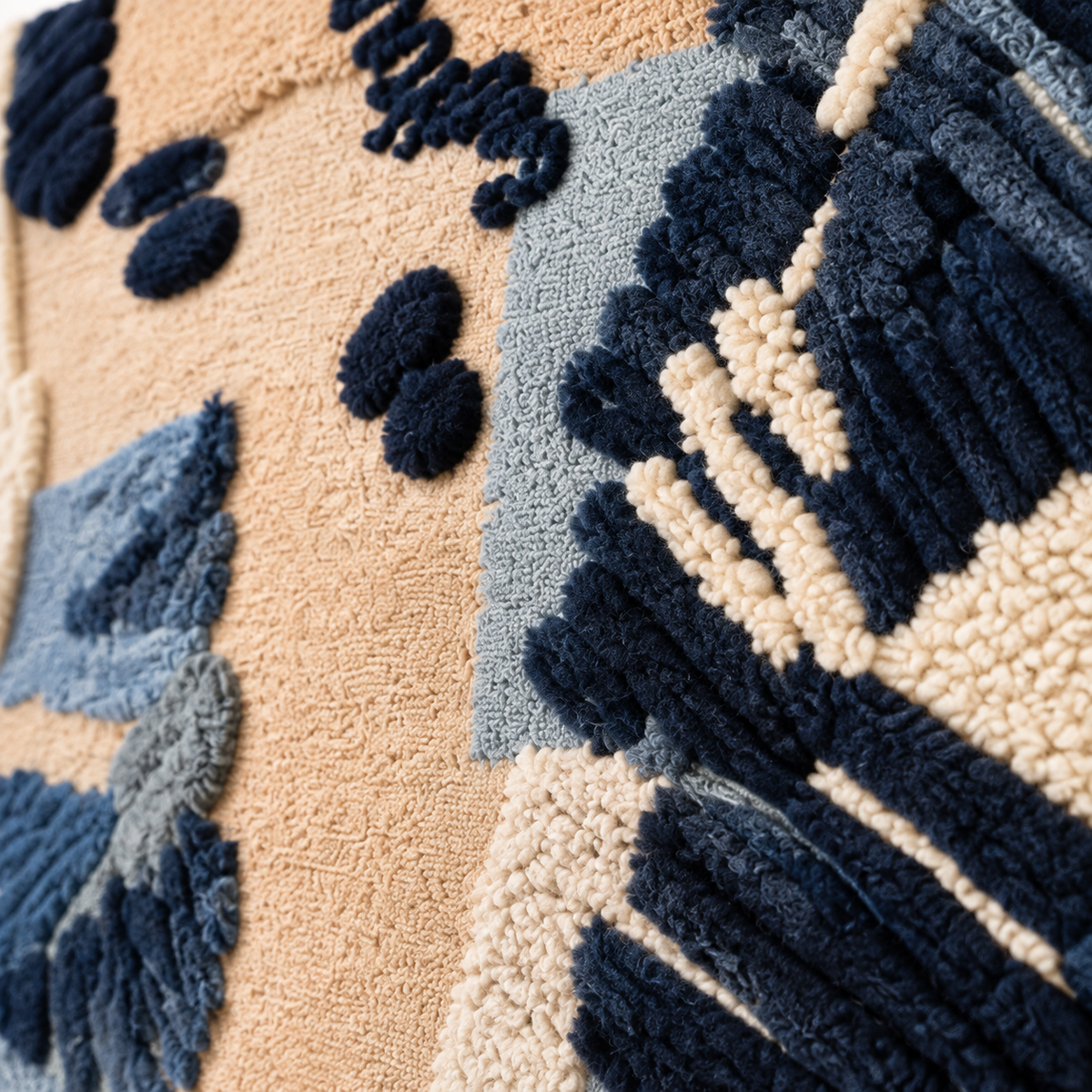 Indigo Brushwork Sonata — tufted wool texture detail