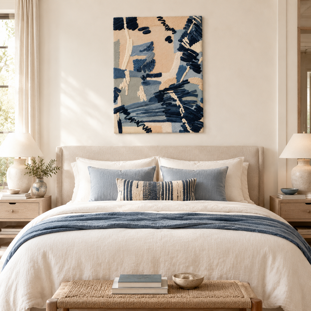 Indigo Brushwork Sonata — room setting 1