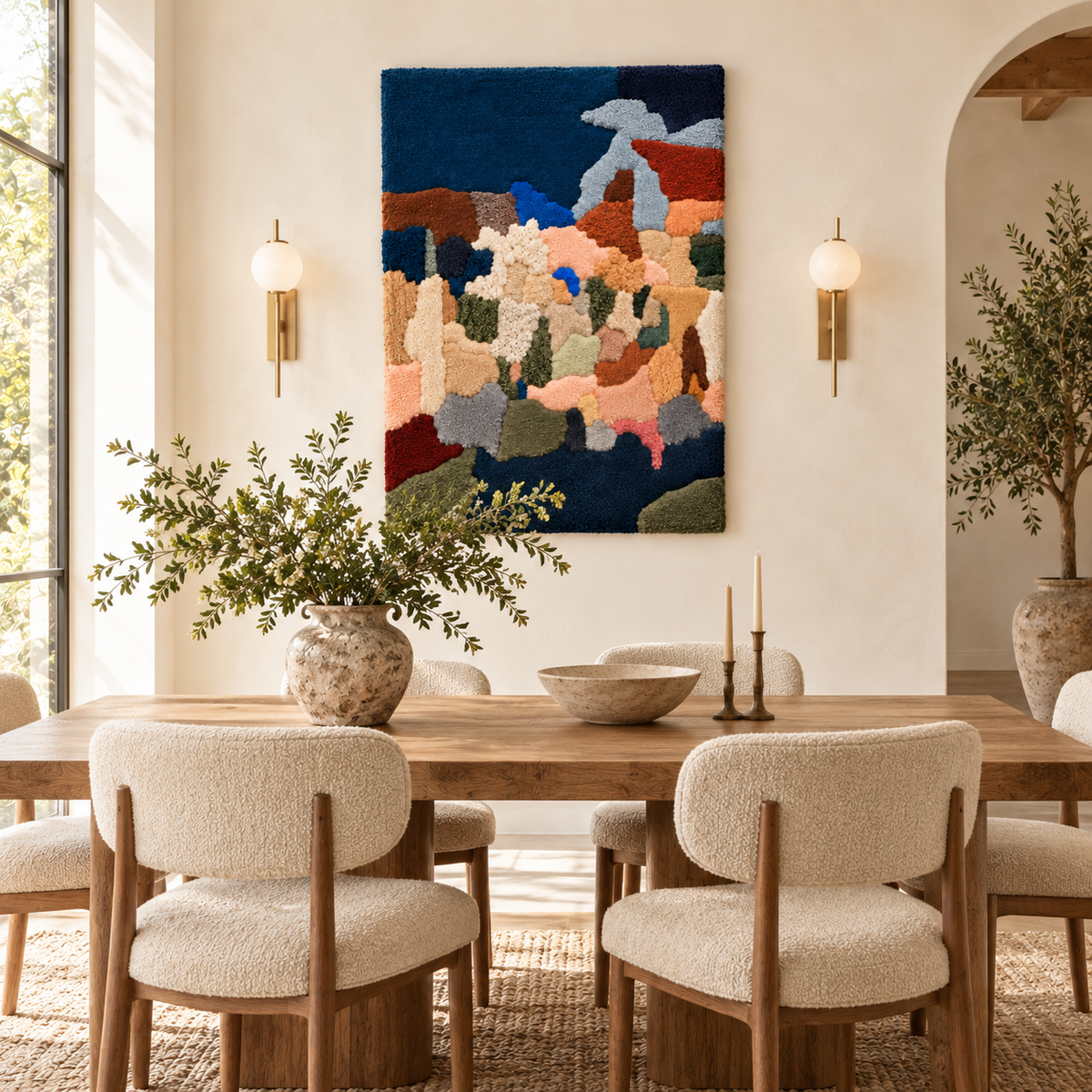 Indigo Mosaic Drift — room setting 1