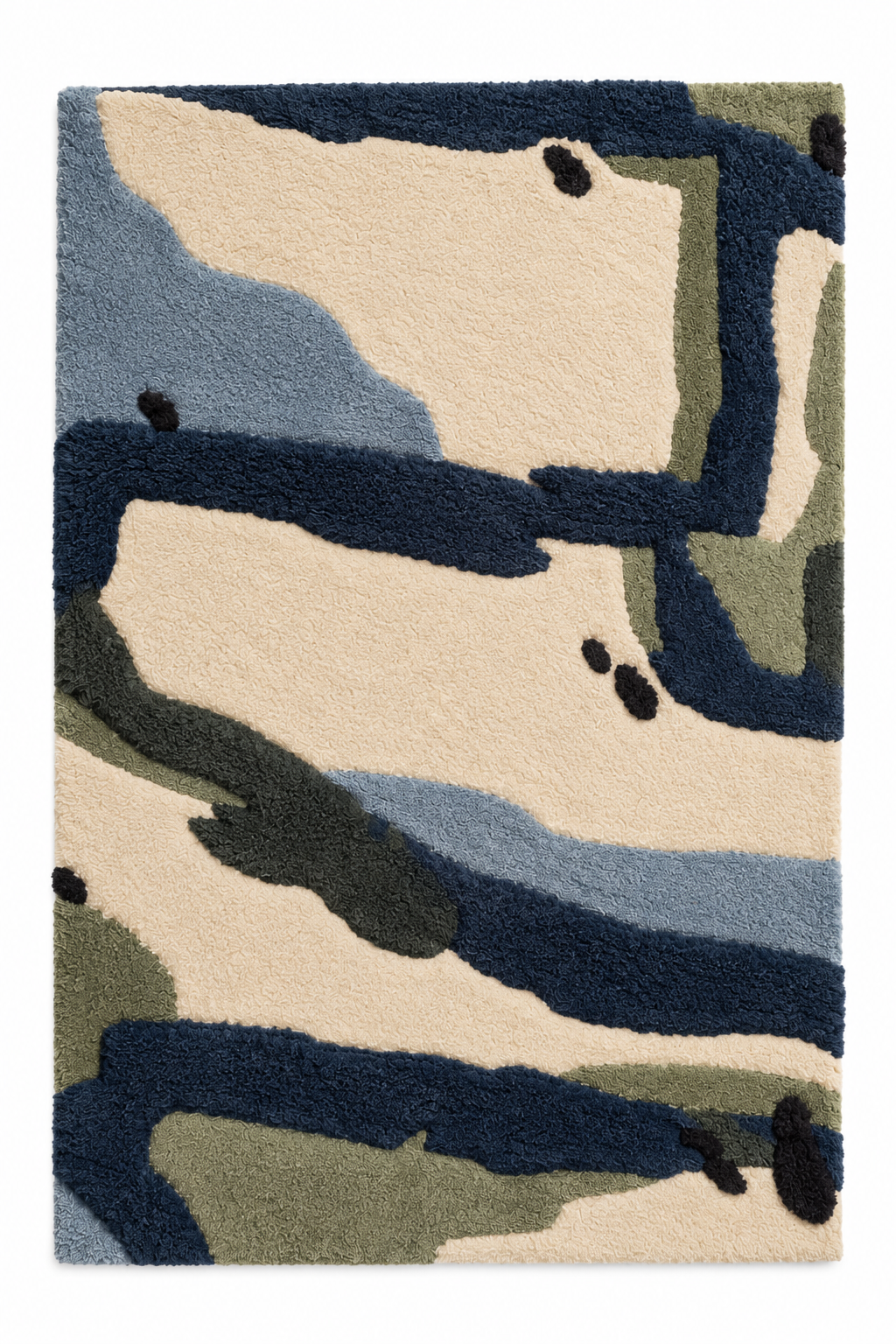Hewn Earth Indigo Tidal Marks wall art featuring abstract indigo and white patterns on a textured surface.