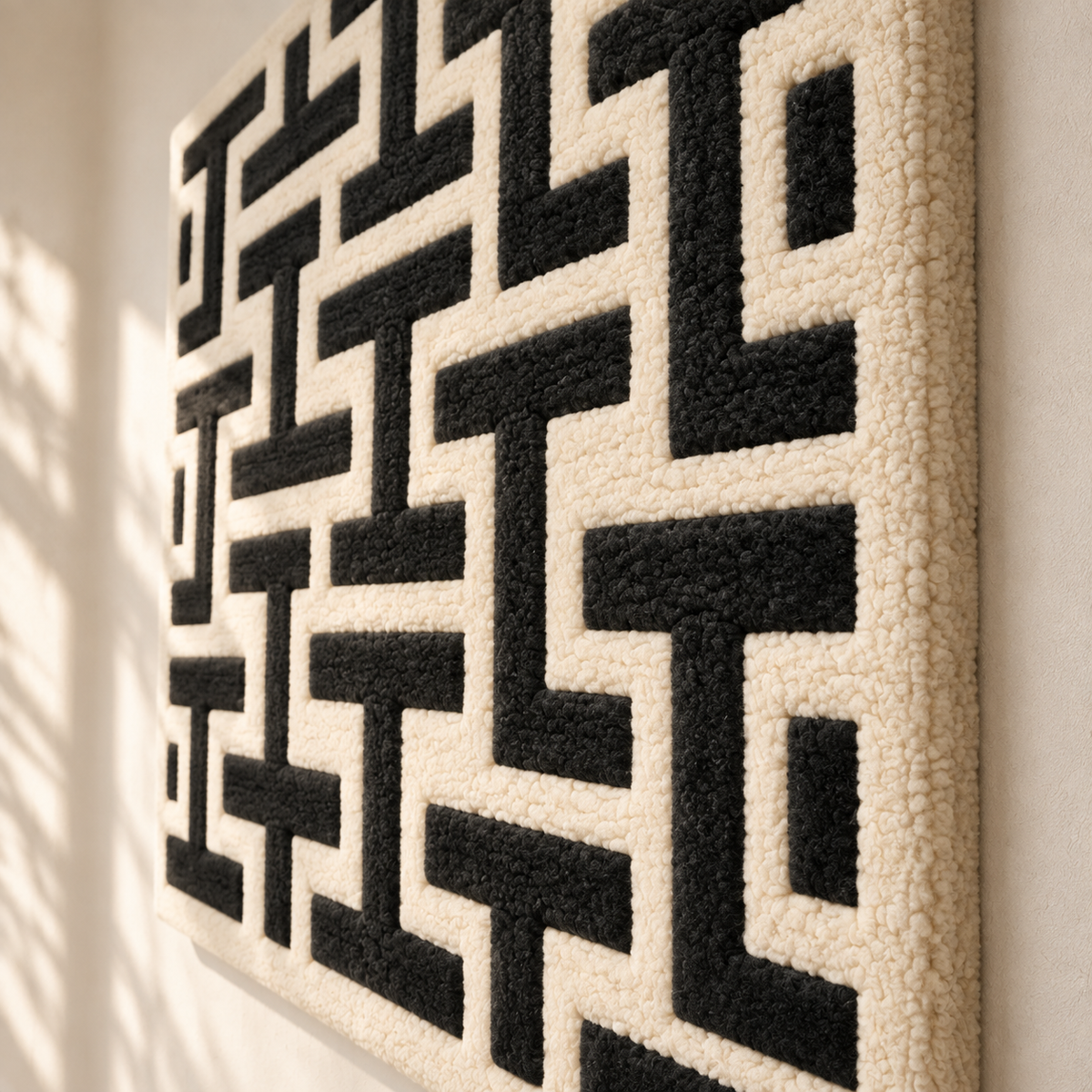 Ink Maze Interlock — angled relief view