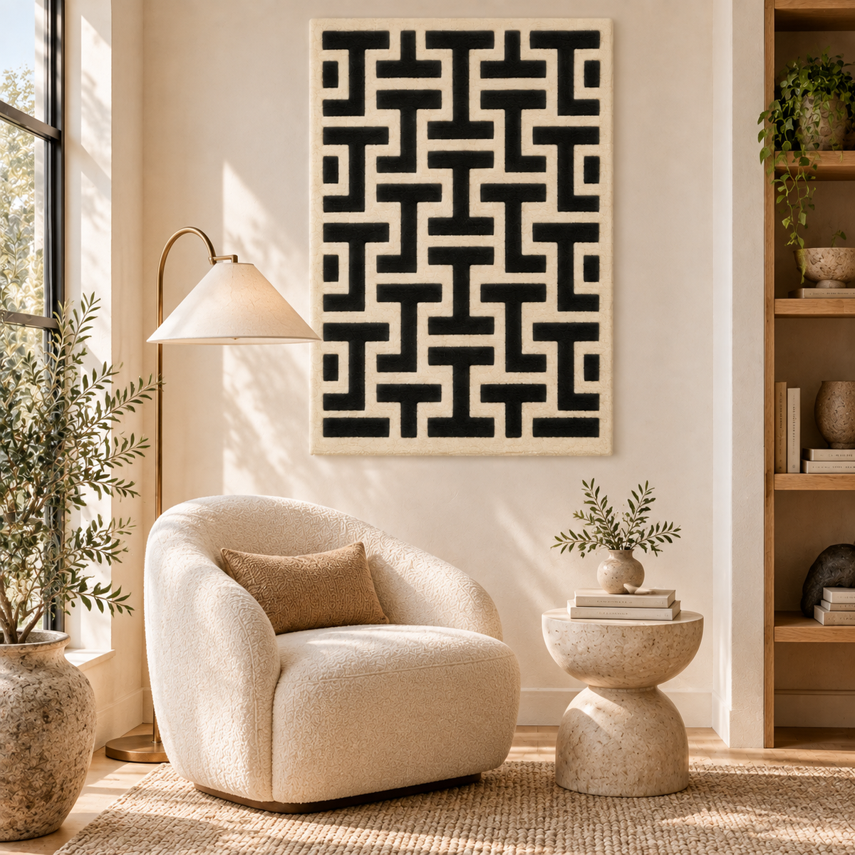 Ink Maze Interlock — front-facing room scene [room-front]