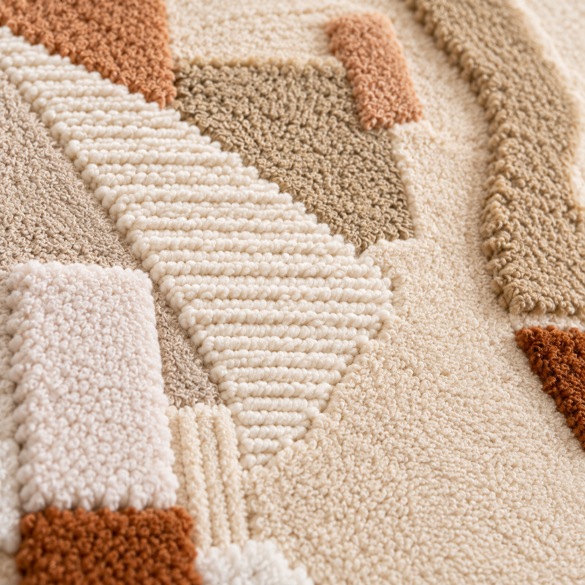 Ivory Architectural Fragments — tufted wool texture detail
