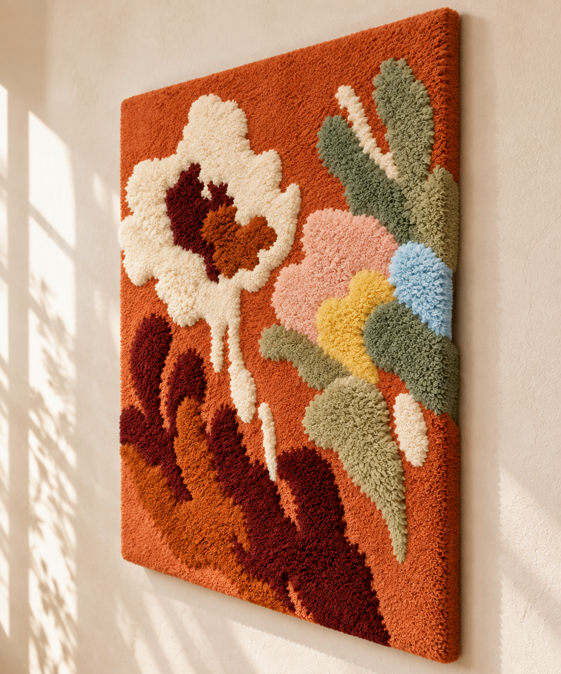 Ivory Bloom on Clay — angled relief view