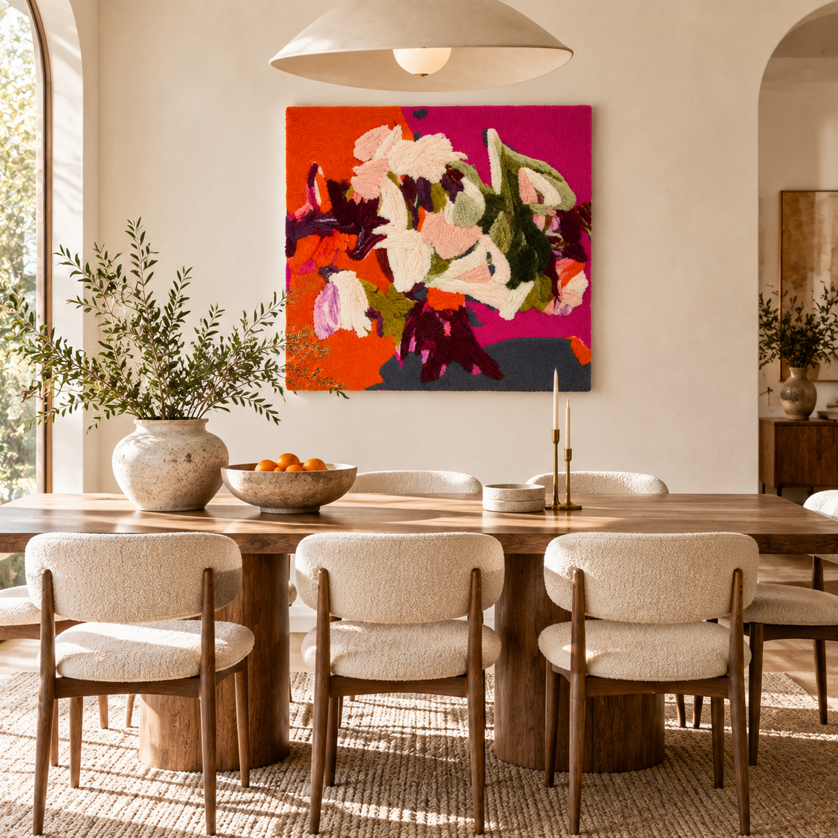 Ivory Blooms on Fuchsia — room setting 2