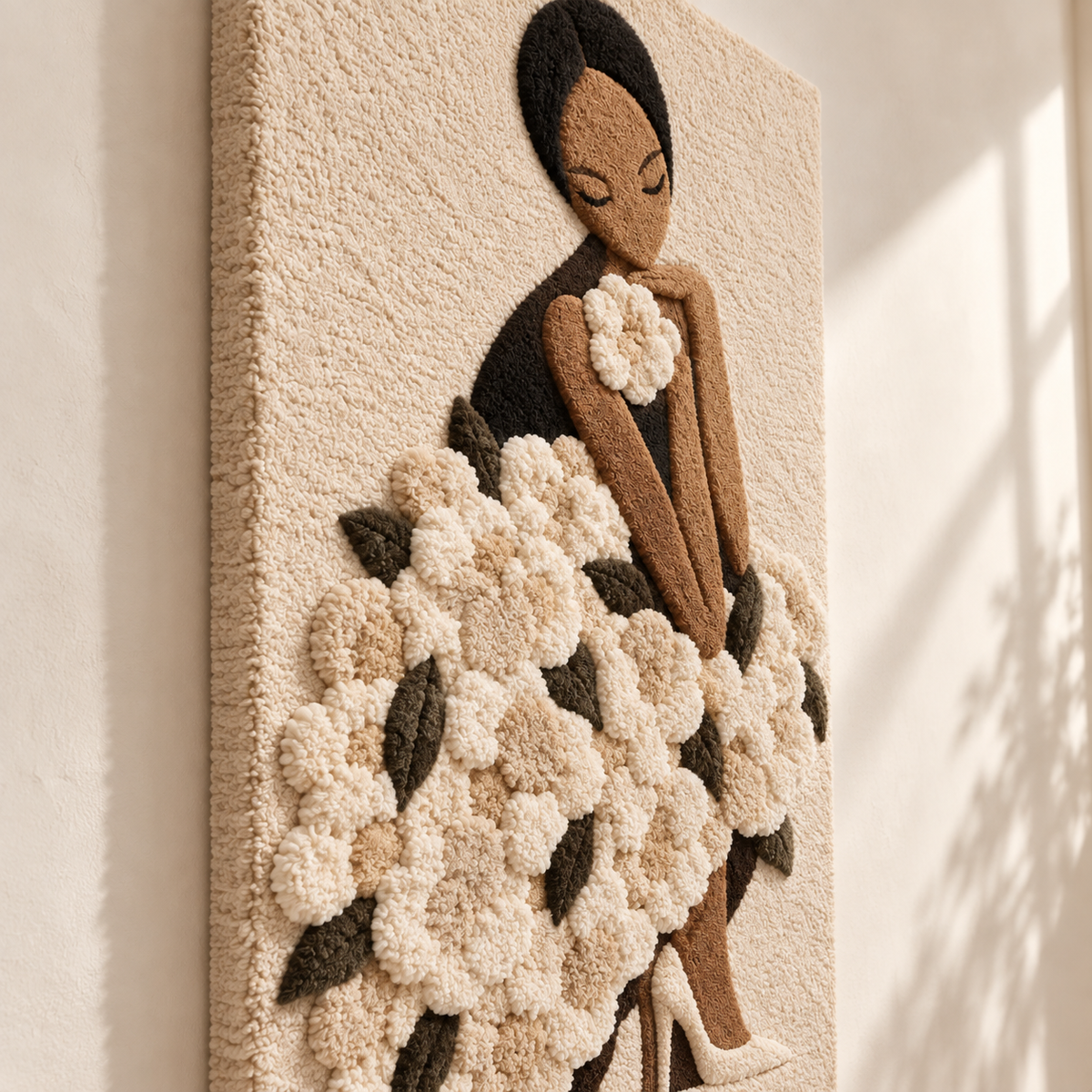 Ivory Blossom Gown — angled relief view