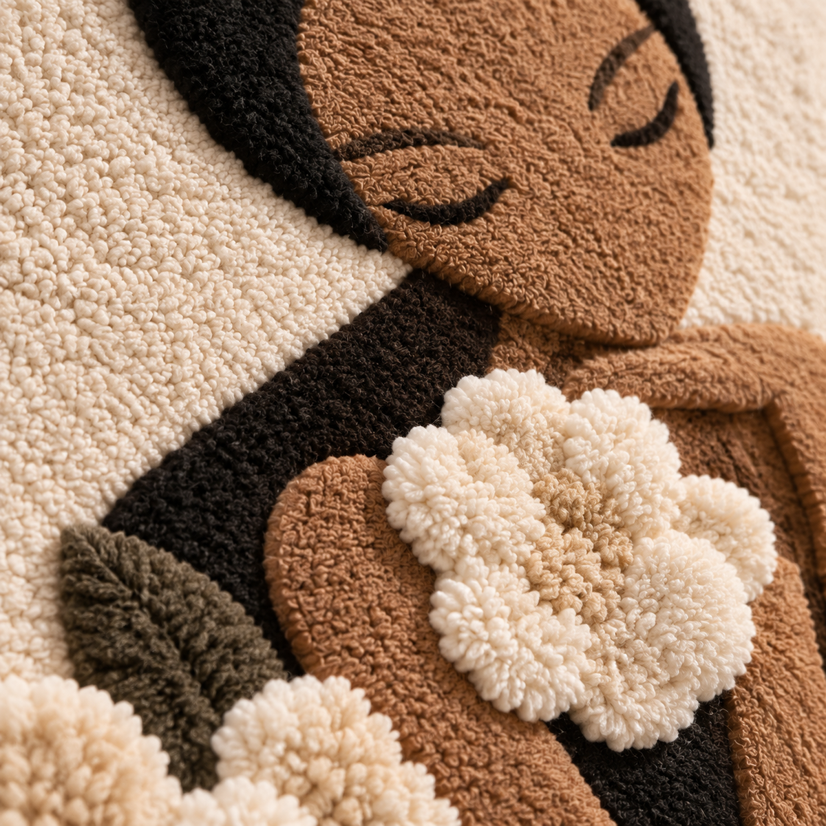 Ivory Blossom Gown — tufted wool texture detail