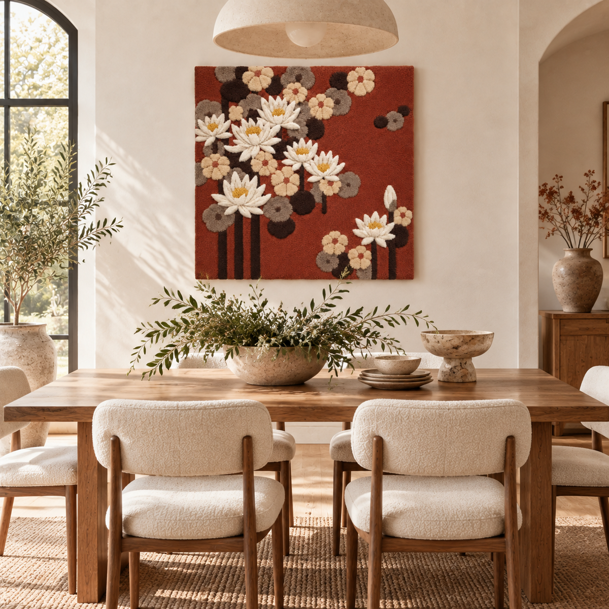 Ivory Blossom Tapestry — room setting 1
