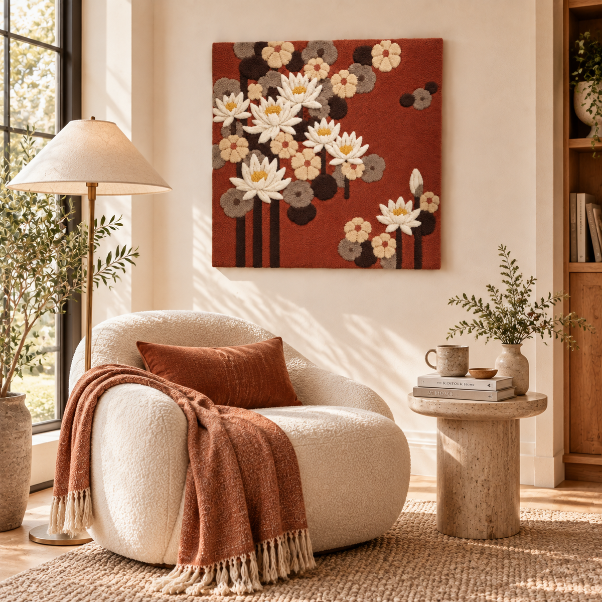 Ivory Blossom Tapestry — room setting 2