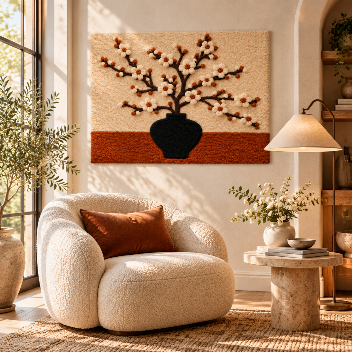 Ivory Blossom Vase by Hewn Earth Studio — room setting